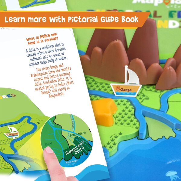 Imagimake Kid's Mapology - Physical Features of India Learn 50+ Geographical Features Like Mountains, Rivers, Plateaus Educational Toy and Learning Aid Puzzles for Age 5 Years+,Color Multi - Image 9