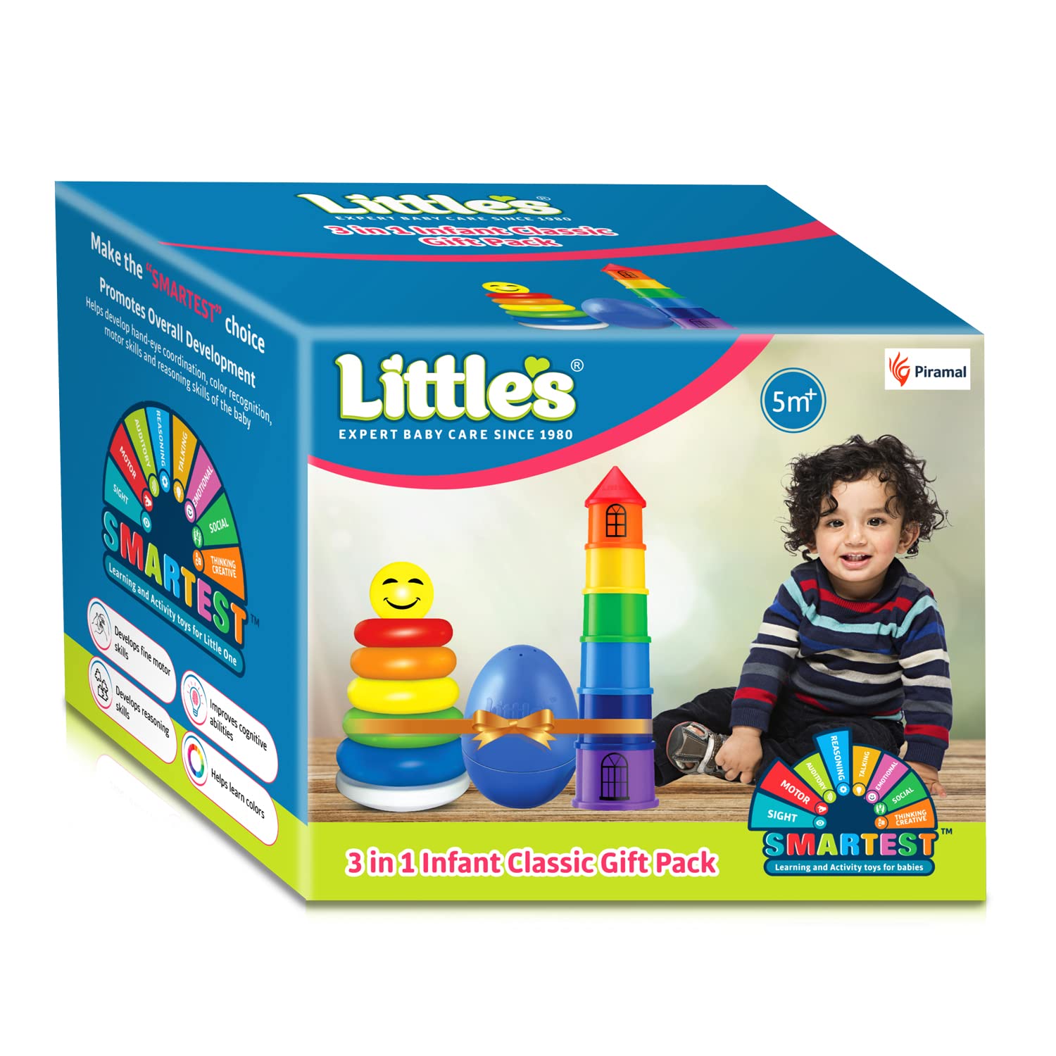 Little’s 3 in 1 Infant Classic Gift Pack I Activity & Learning Toys for Babies I Multicolour I Infant & Preschool Toys I Develops fine Motor Skills & Reasoning Skills | 5 Months and Above