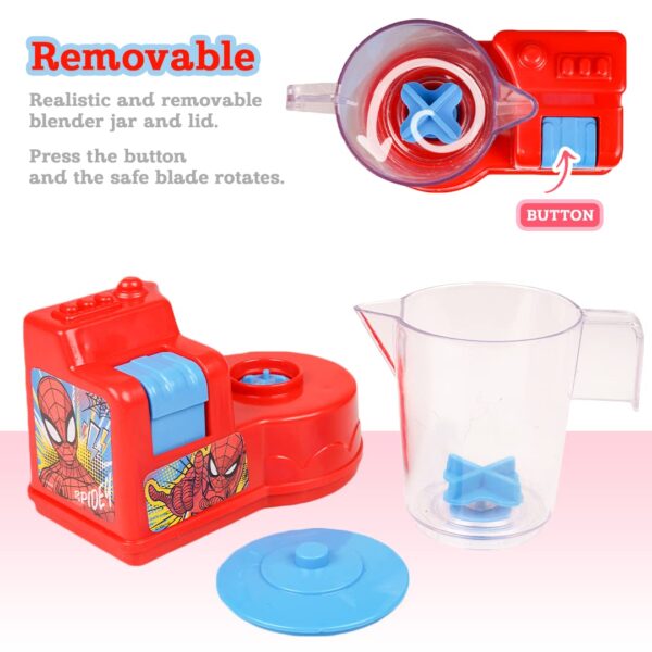 Ratna's Toy Mixer Spider Man Themed Real Operating Plastic Kitchen Toy for Kids - Image 4