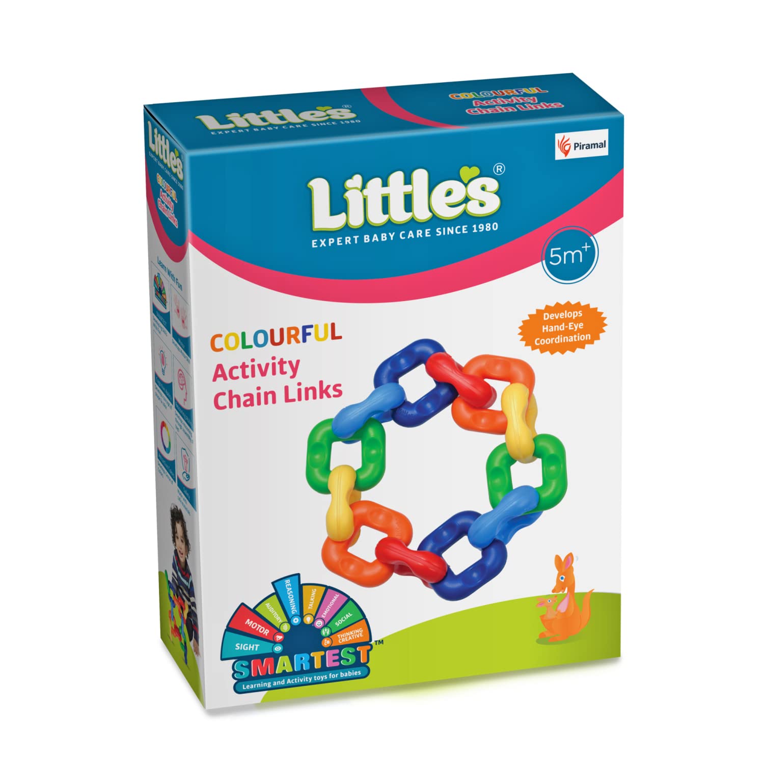 Little’s Colourful Activity Chain Links | Educational Toys for Kids | Helps Develop Hand – Eye Coordination & Motor Skills | Multi-Color Toddler Activity Toys | Baby Toys