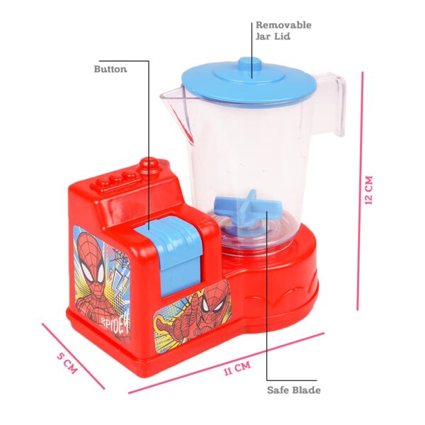 Ratna's Toy Mixer Spider Man Themed Real Operating Plastic Kitchen Toy for Kids - Image 3