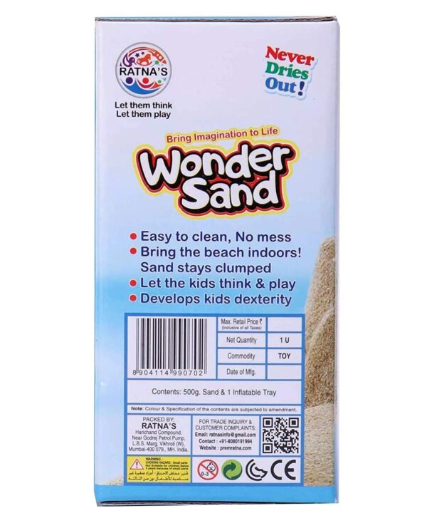 RATNA'S Wonder Sand 500g Smooth Sand for Kids with One Big Mould (Without Tray) (Pink Colour) - Creative Indoor Play Sand for Kids and Adults - Made in India - Image 2