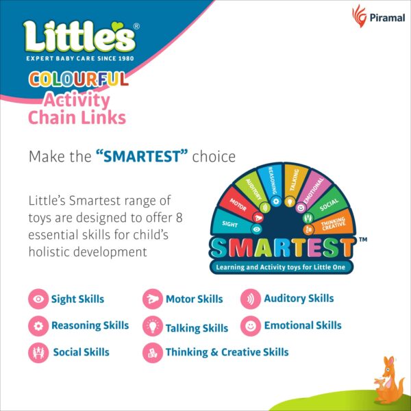 Little's Colourful Activity Chain Links | Educational Toys for Kids | Helps Develop Hand - Eye Coordination & Motor Skills | Multi-Color Toddler Activity Toys | Baby Toys - Image 3