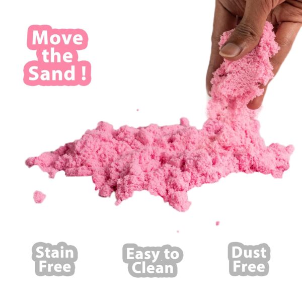 RATNA'S Mini Sand 200g Pink Color for Kids with Assorted Moulds - Kinetic Sand Kit Activity Toys, Soft Sand Clay Toys for Boys & Girls - Image 4