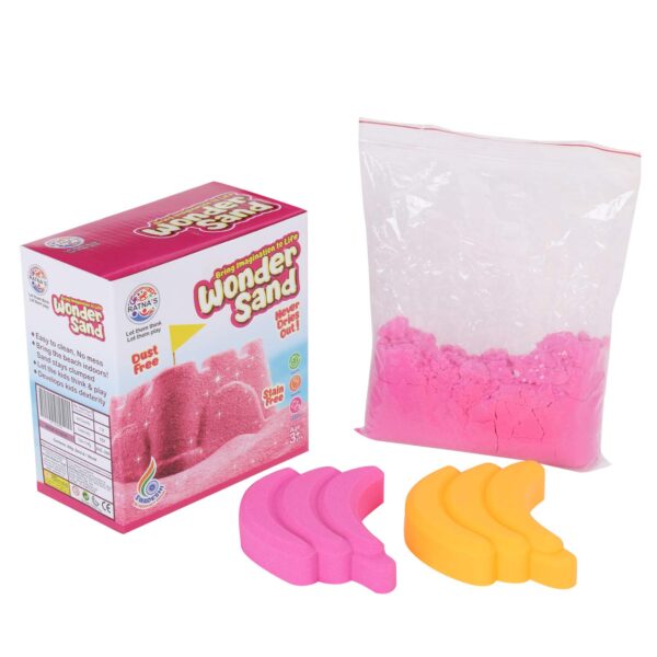 RATNA'S Wonder Sand 500g Smooth Sand for Kids with One Big Mould (Without Tray) (Pink Colour) - Creative Indoor Play Sand for Kids and Adults - Made in India - Image 4