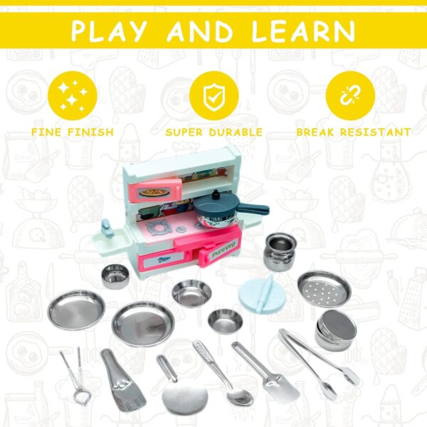Green House 19 Pieces Kitchen Set for Kids.A Perfect Roleplay Pretend Play Kitchen Play Set for Kids. - Image 7