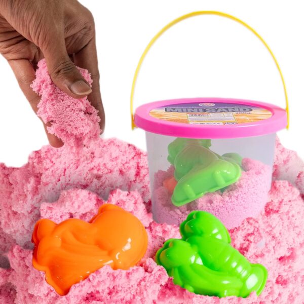 RATNA'S Mini Sand 200g Pink Color for Kids with Assorted Moulds - Kinetic Sand Kit Activity Toys, Soft Sand Clay Toys for Boys & Girls