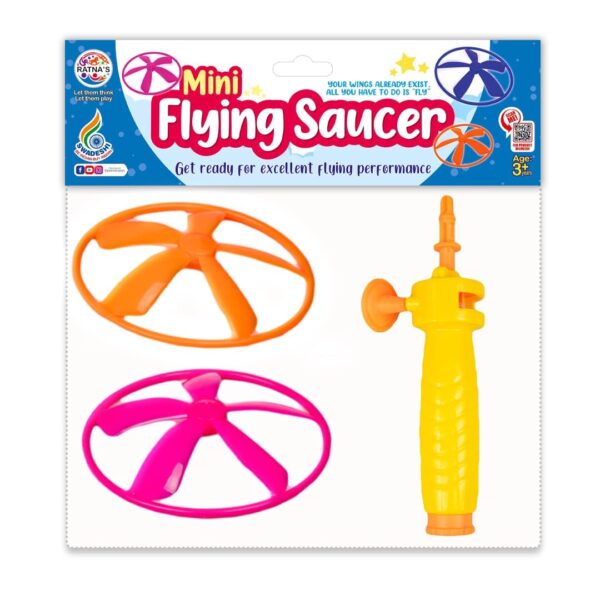 Ratna's Mini Flying Saucer Flies Upto 40 Feet High Spinnig Flying Toy for Outdoor Play for Kids - Image 5