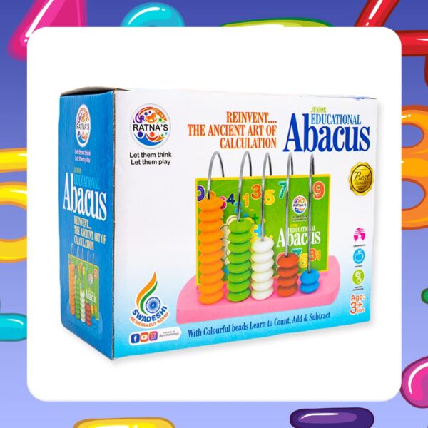 Ratna's Ratnas Educational Abacus Junior for Kids to Learn to Count, Add & Subtract with Colourful Beads - Image 2