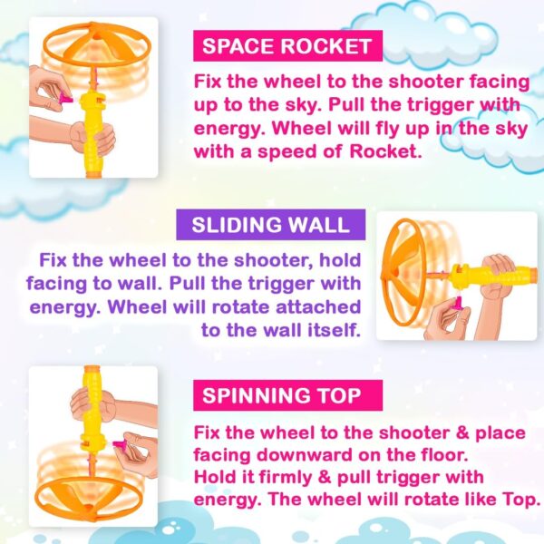 Ratna's Mini Flying Saucer Flies Upto 40 Feet High Spinnig Flying Toy for Outdoor Play for Kids - Image 3