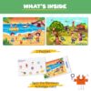 The Puzzl Co- Set of 2 Jigsaw Puzzles Game - for Kids 5+, Vacation Theme (Beach & Contryside), 48 Pcs Each, 18”x12”,Educational Activity, Colorful,Unique Characters, Cardboard, Birthday Gift - Image 8