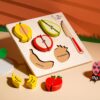 The Little Boo Wooden Raised Cut Fruit Tray for Kids | Learning & Educational Toys for Kids - Image 2